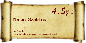 Abrus Szabina névjegykártya